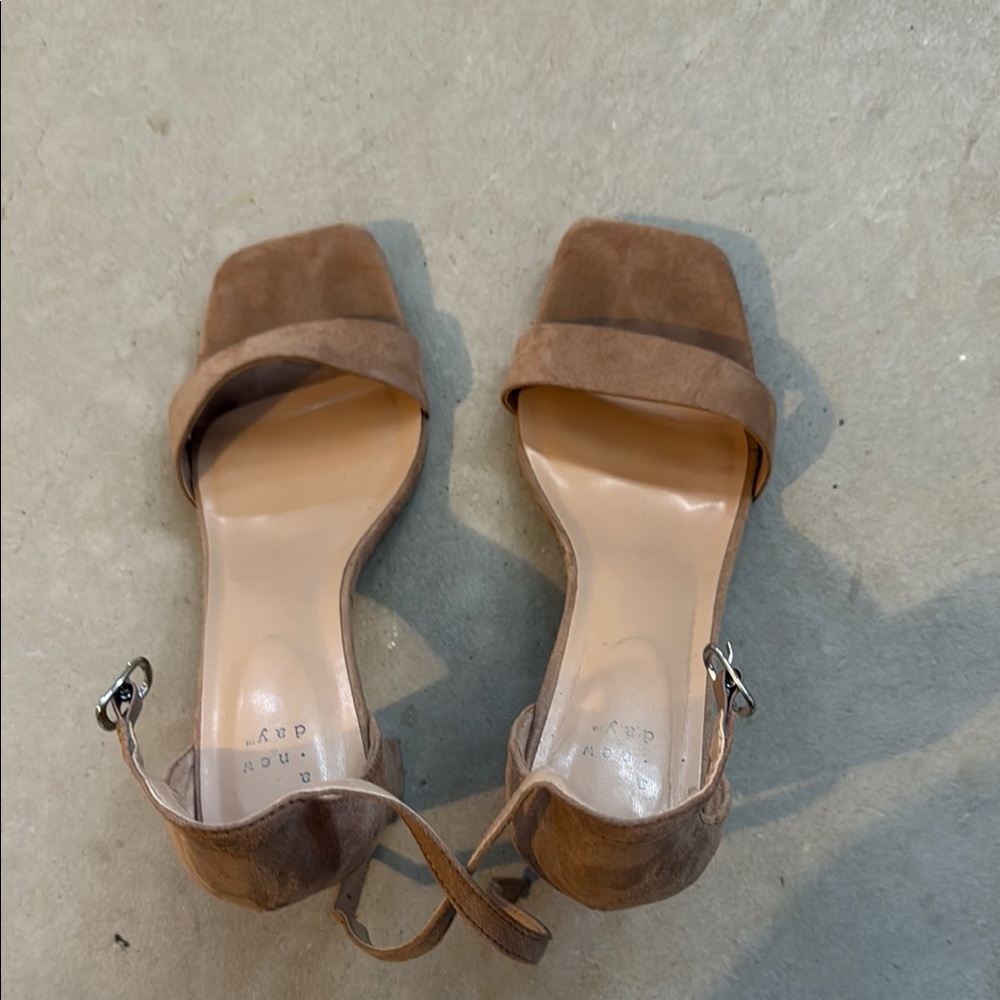 Brown Suede Women's Sandals with heels